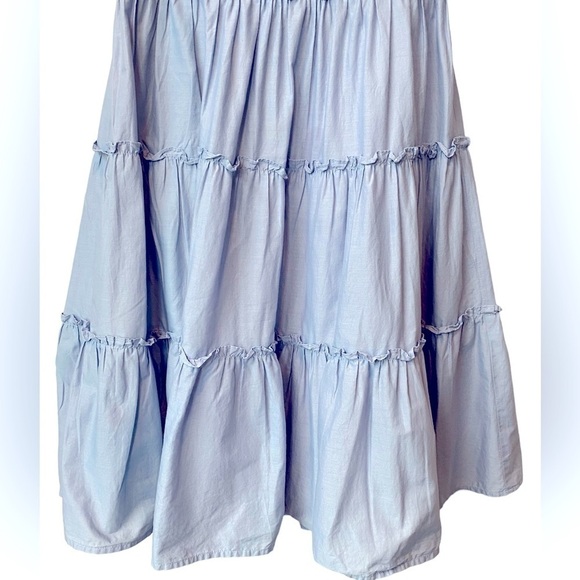 BCBGMaxazria Strapless Ruffled Mini Dress Light Blue Size 0 - Picture 3 of 8